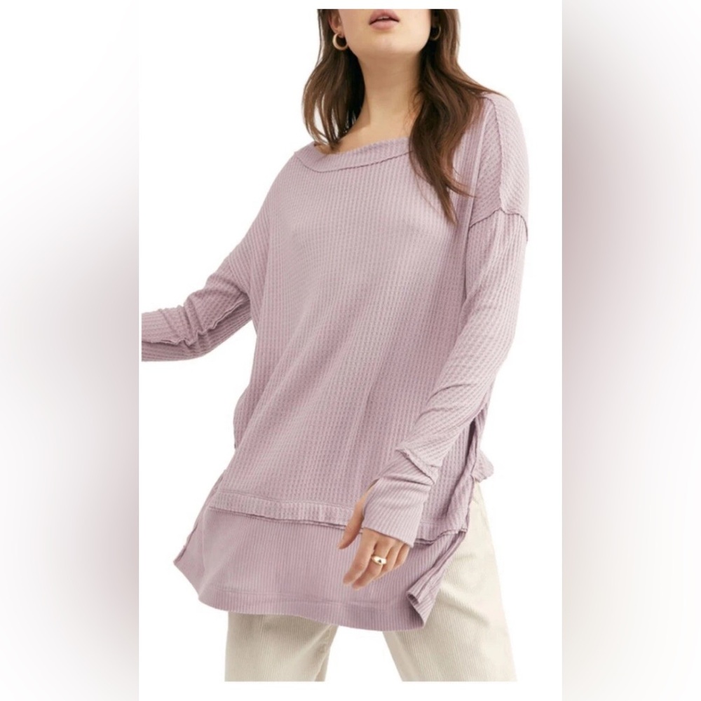 Free People We The Free North Shore Thermal Top Lilac Medium M - Picture 2 of 8